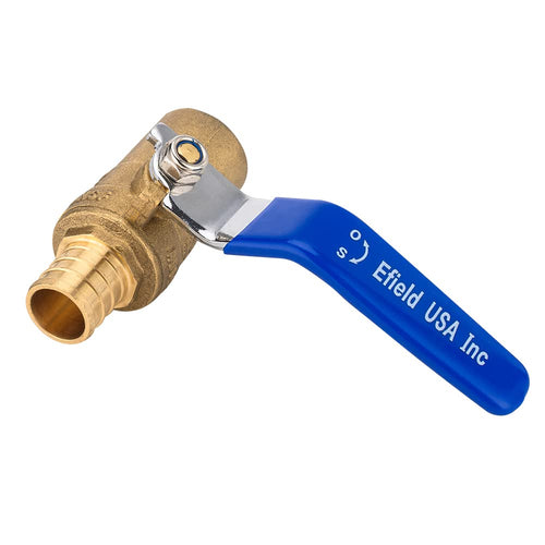 10 Pcs 3/4" PEX Crimp x 3/4" Sweat Ball Valve, Blue (Lead Free)