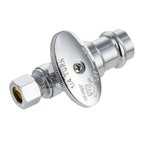 10 Pcs 1/2" Press x 3/8" OD Compr. Straight Stop Valve, 1/4 Turn (Lead Free) Plumbingsell