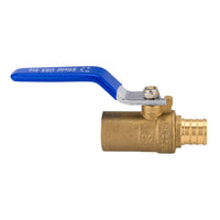 3/4" PEX Crimp x 3/4" Sweat Ball Valve, Blue (Lead Free)