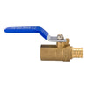 10 Pcs 3/4" PEX Crimp x 3/4" Sweat Ball Valve, Blue (Lead Free)