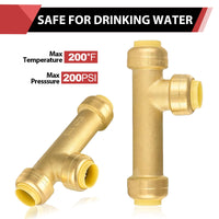 1/2" Push Fit Slip Tee