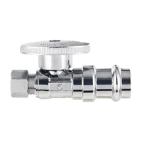 10 Pcs 1/2" Press x 3/8" OD Compr. Straight Stop Valve, 1/4 Turn (Lead Free) Plumbingsell