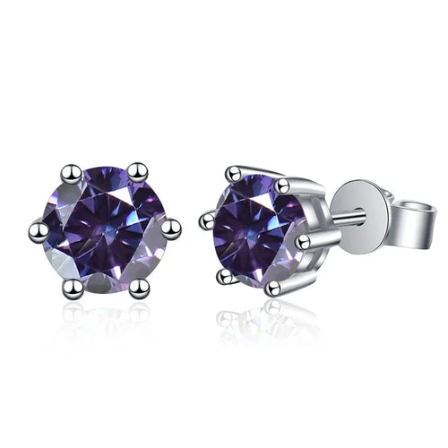 1-2 Carat D Color Moissanite Stud Earrings 925 Sterling Silver Wedding