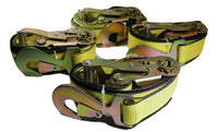 2" x 8 Ft Axle Wrap Auto Tie Down Ratchet Straps w/ Snap Hooks YELLOW | 4 PACK RatchetStrap.Com
