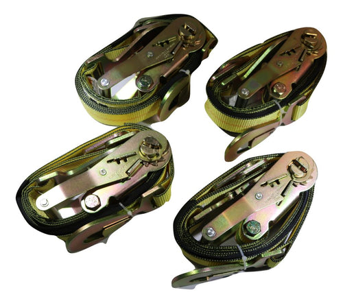 2" x 8 Ft Axle Wrap Auto Tie Down Ratchet Straps w/ Snap Hooks YELLOW | 4 PACK RatchetStrap.Com