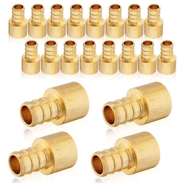 30 Pcs PEX-B Crimp 3/4" PEX x 3/4" Female Copper Sweat Sweat Coupling (Lead Free)