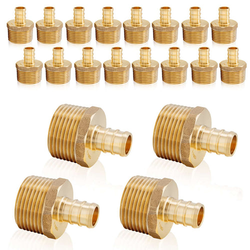 30 Pcs PEX-B Crimp 3/4" PEX x 1" Male Threaded Adapter (Lead Free)