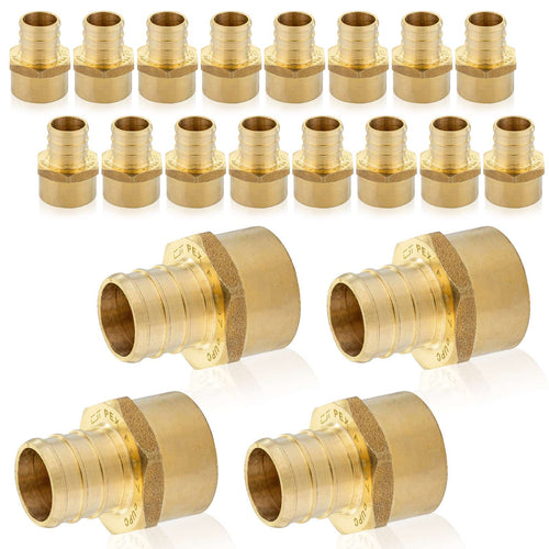 30 Pcs PEX-B Crimp 1/2" PEX x 3/4" Female Threaded Adapter (Lead Free)