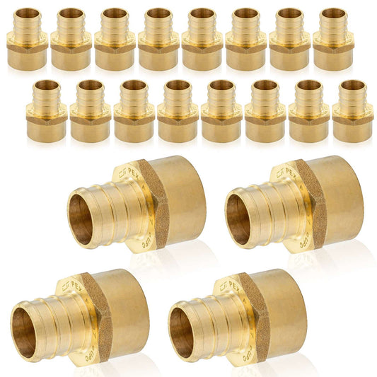 30 Pcs PEX-B Crimp 1/2" PEX x 3/4" Female Threaded Adapter (Lead Free)