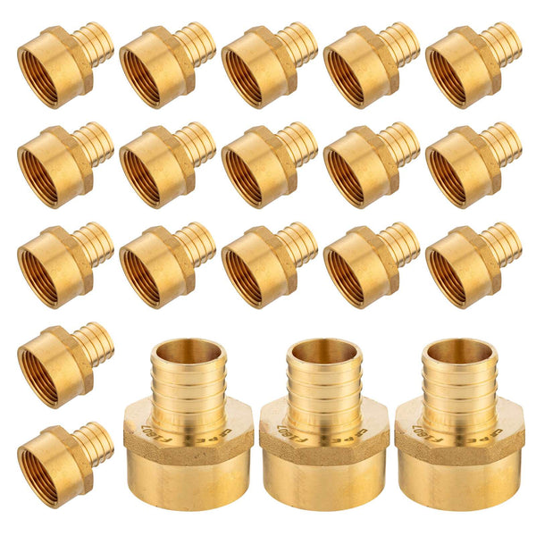 30 Pcs PEX-B Crimp 3/4" PEX x 1/2" Female Threaded Adapter (Lead Free)