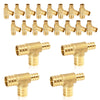 30 Pcs PEX-B Crimp 1" PEX x 3/4" PEX x 3/4" PEX Reducing Tee (Lead Free)