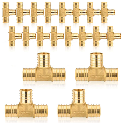 30 Pcs PEX-B Crimp 1" PEX x 1" PEX x 1" PEX Tee (Lead Free)