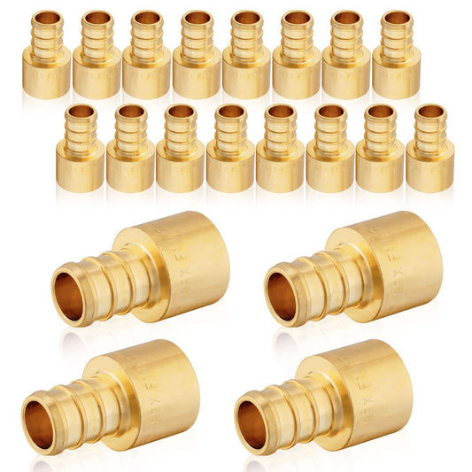 30 Pcs PEX-B Crimp 3/4" PEX x 3/4" Female Copper Sweat Sweat Coupling (Lead Free)