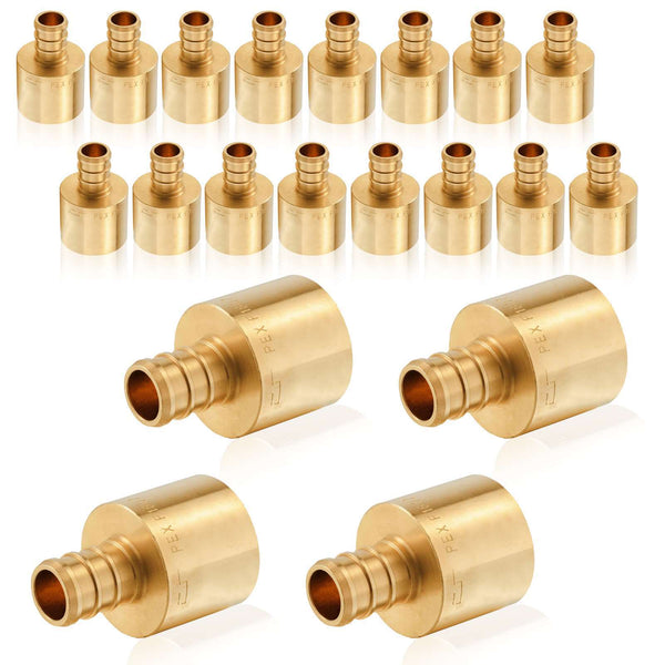 30 Pcs PEX-B Crimp 1/2" PEX x 3/4" Female Copper Sweat Sweat Coupling (Lead Free)