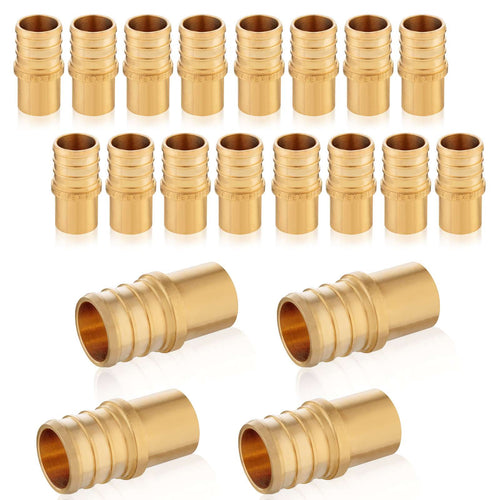 30 Pcs PEX-B Crimp 3/4" PEX x 1/2" Male Copper Sweat Adapter (Lead Free)