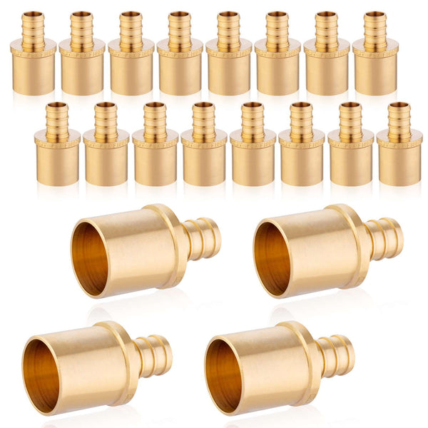 30 Pcs PEX-B Crimp 1/2" PEX x 3/4" Male Copper Sweat Adapter (Lead Free)