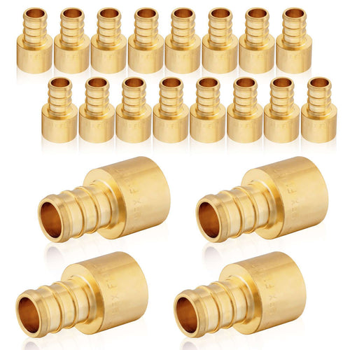 30 Pcs PEX-B Crimp 1" PEX x 1" Female Copper Sweat Sweat Coupling (Lead Free)