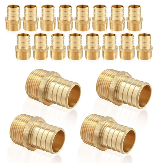 30 Pcs PEX-B Crimp 3/4" PEX x 1/2" Male Threaded Adapter (Lead Free)