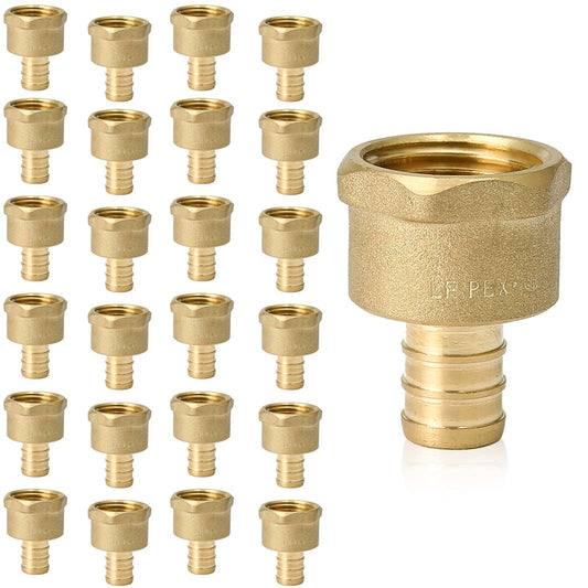 30 Pcs PEX-B Crimp 1" PEX x 1" Female Threaded Adapter (Lead Free)