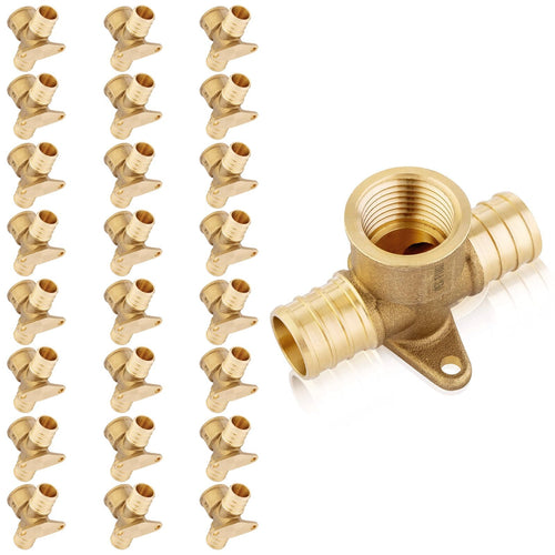 30 Pcs PEX-B Crimp 3/4" PEX x 3/4" PEX x 1/2" Drop Ear Tee (Lead Free)