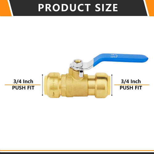 3/4" Push Fit Ball Valve, Blue (Lead Free) Plumbingsell