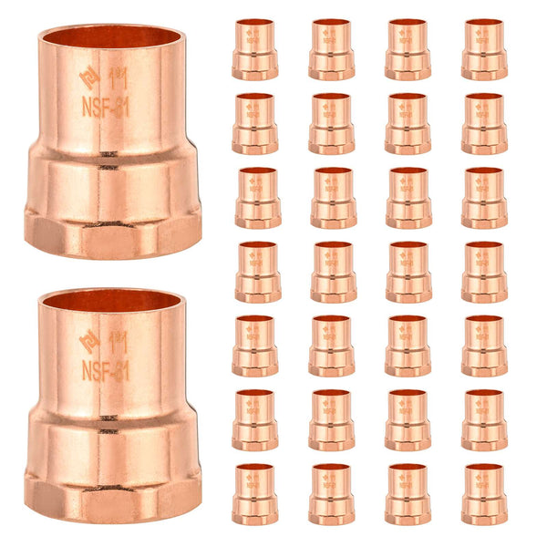 30 Pcs 3/4" C x 1/2" FNPT Copper Female Adapter at Wholesale Price