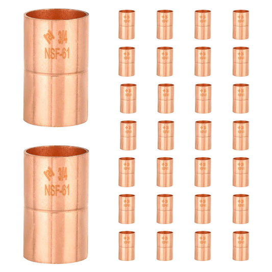 10 Pcs 2" Copper Coupling, No Stop at Wholesale Price