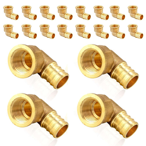 30 Pcs PEX-B Crimp 3/4" PEX x 3/4" Female Threaded Elbow (Lead Free)