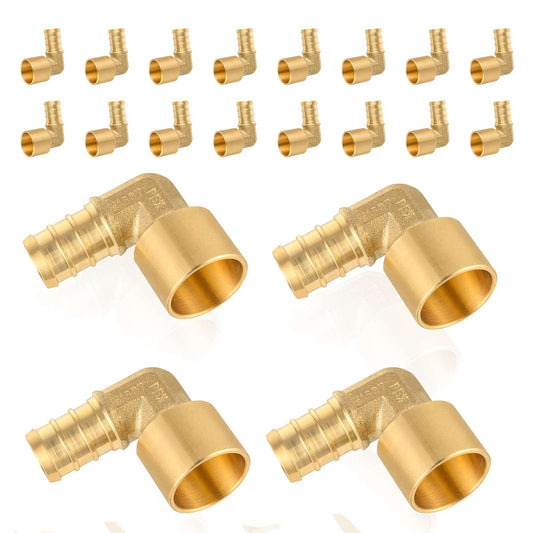 30 Pcs PEX-B Crimp 1/2" PEX x 3/4" Female Copper Sweat Elbow (Lead Free)