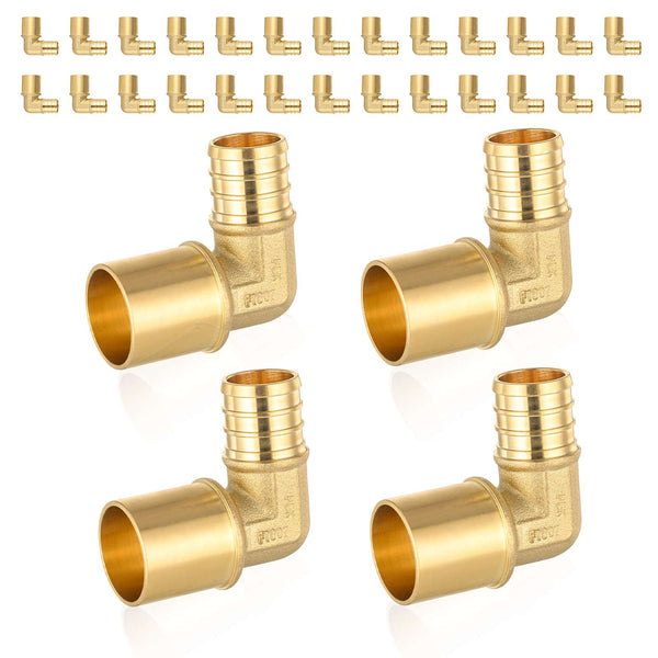 30 Pcs PEX-B Crimp 1/2" PEX x 3/4" Male Copper Sweat Elbow (Lead Free)