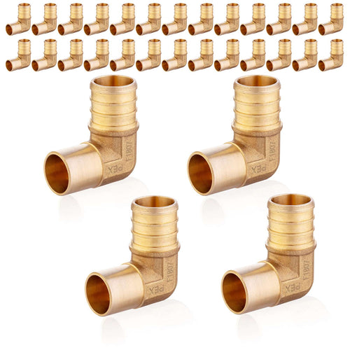 30 Pcs PEX-B Crimp 1/2" PEX x 1/2" Male Copper Sweat Elbow (Lead Free)