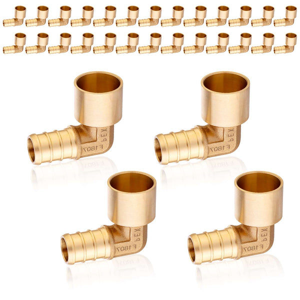 30 Pcs PEX-B Crimp 3/4" PEX x 3/4" Female Copper Sweat Elbow (Lead Free)