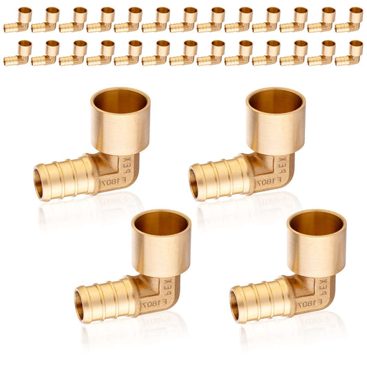 30 Pcs PEX-B Crimp 1/2" PEX x 1/2" Female Copper Sweat Elbow (Lead Free)
