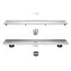 Linear Shower Drain 36" Comes with Tiled Stealth and 304 Stainless Steel Brushed Polished 2 in 1 Panels, Tile Insert Shower Drain, Equipped with Adjustableft,Hair Filters