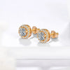 1 Carat D Color Moissanite Stud Earrings 18K Gold Plated 925 Silver