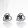 1 Ct 6.5mm Pink Moissanite Heart Stud Earrings 925 Sterling Silver