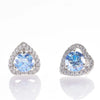 1 Ct 6.5mm Pink Moissanite Heart Stud Earrings 925 Sterling Silver