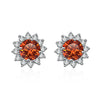 1 Ct D Color Moissanite Earrings 925 Sterling Silver Sunflower Studs For Women Wedding