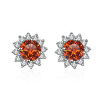 1 Ct D Color Moissanite Earrings 925 Sterling Silver Sunflower Studs For Women Wedding