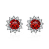 1 Ct D Color Moissanite Earrings 925 Sterling Silver Sunflower Studs For Women Wedding