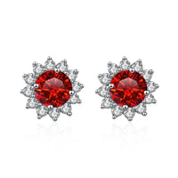 1 Ct D Color Moissanite Earrings 925 Sterling Silver Sunflower Studs For Women Wedding
