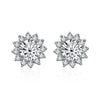 1 Ct D Color Moissanite Earrings 925 Sterling Silver Sunflower Studs For Women Wedding