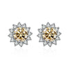 1 Ct D Color Moissanite Earrings 925 Sterling Silver Sunflower Studs For Women Wedding
