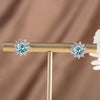 1 Ct D Color Moissanite Earrings 925 Sterling Silver Sunflower Studs For Women Wedding
