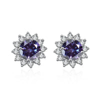 1 Ct D Color Moissanite Earrings 925 Sterling Silver Sunflower Studs For Women Wedding