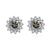 1 Ct D Color Moissanite Earrings 925 Sterling Silver Sunflower Studs For Women Wedding