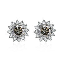 1 Ct D Color Moissanite Earrings 925 Sterling Silver Sunflower Studs For Women Wedding