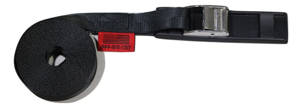 1" x 12 Ft Kayak or Paddle Board Roof Rack Tie Down Straps, Stainless Cam Buckle 2 PACK | C112KBK RatchetStrap.Com