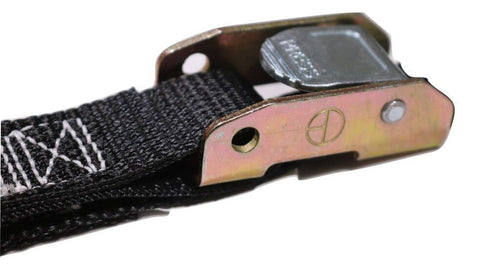 1" x 20 ft Heavy Duty Cam Buckle Tie Down Strap w/ Vinyl S Hooks | C120VS-BK RatchetStrap.Com