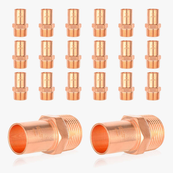 30 Pcs 1" FTG Press Copper x Male Threaded Street Adapter (Lead Free)